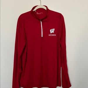 Under Armour Red Wisconsin Quarter-Zip Pullover